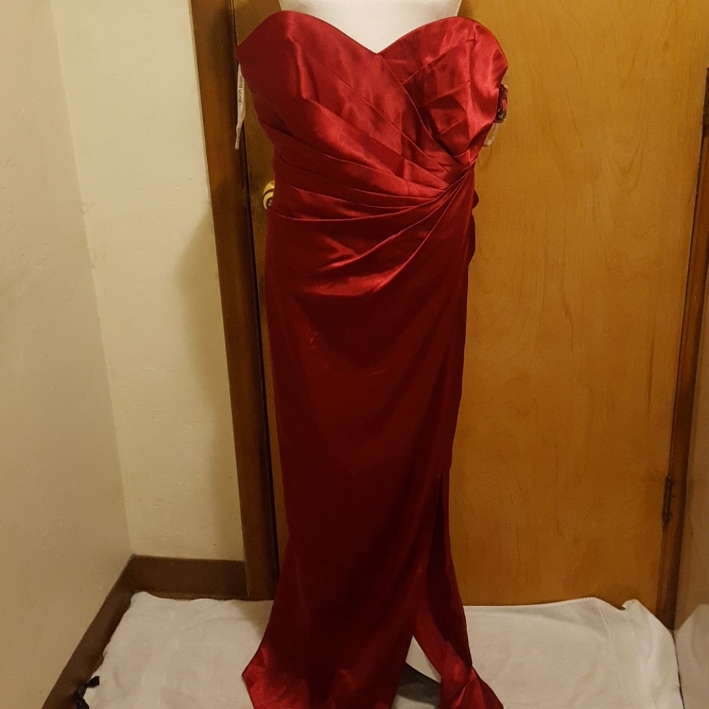 David's Bridal Red Formal Gown